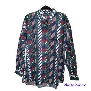 COPY - Vintage 90's Abstract Striped Button Down Shirt